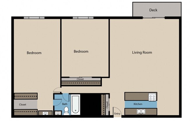 2 beds, 1 bath, 950 sqft, $1,290