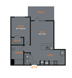 1 bed, 1 bath, 698 sqft, $1,549