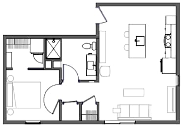 1 bed, 1 bath, 670 sqft, $1,209