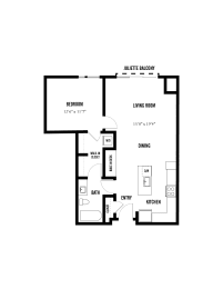 1 bed, 1 bath, 812 sqft, $1,988