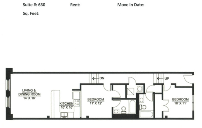 2 beds, 2 baths, 980 sqft, $1,699, Unit 630