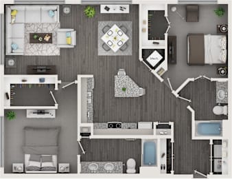 2 beds, 2 baths, 1,238 sqft, $1,778