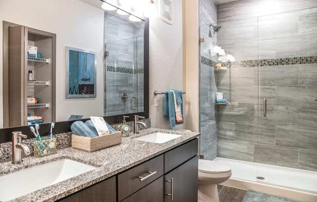 Bathroom at Centre Pointe Apartments in Melbourne, FL