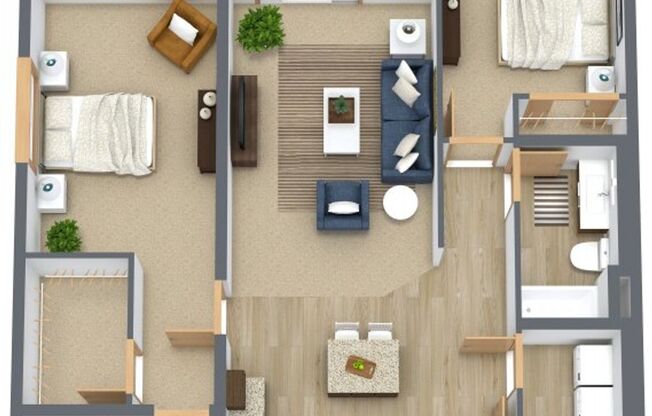 2 beds, 2 baths, 1,116 sqft, $1,970, Unit 206
