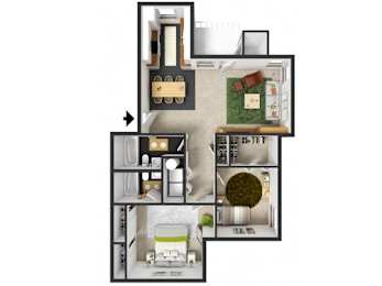 2 beds, 2 baths, 955 sqft, $1,845