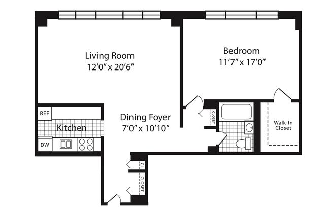 1 bed, 1 bath, 811 sqft, $5,544, Unit 1-10M