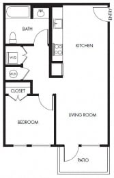 1 bed, 1 bath, 688 sqft, $1,544