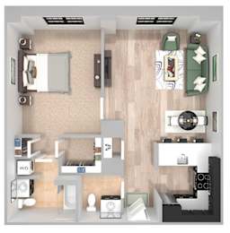 1 bed, 1.5 baths, 775 sqft, $3,075