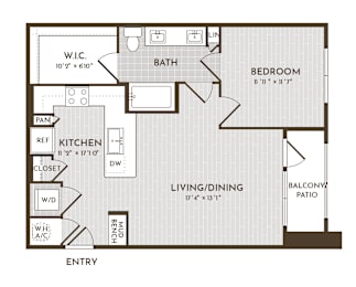 1 bed, 1 bath, 755 sqft, $1,436