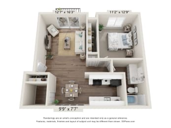 1 bed, 1 bath, 730 sqft, $1,188