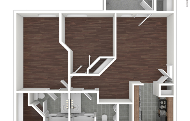 2 beds, 2 baths, 897 sqft, $1,370