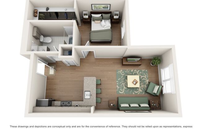 1 bed, 1 bath, 646 sqft, $2,120, Unit 321