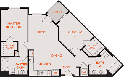 2 beds, 2 baths, 1,058 sqft, $3,792