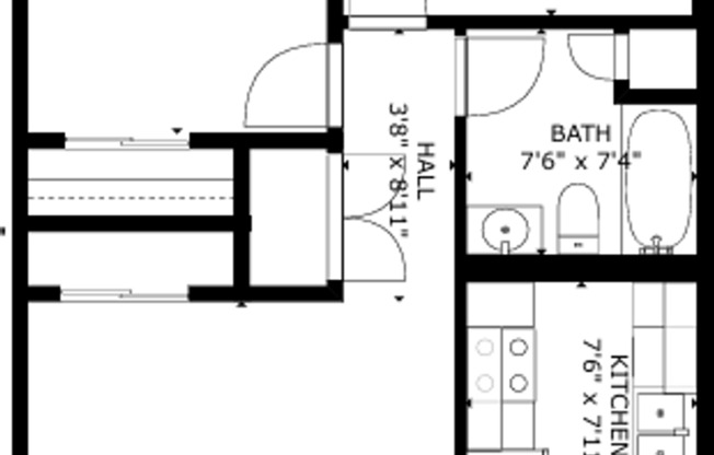2 beds, 1 bath, 800 sqft, $875, Unit Unit D