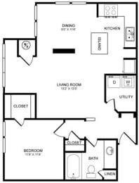 1 bed, 1 bath, 832 sqft, $1,289