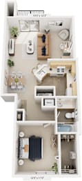 1 bed, 1 bath, 815 sqft, $1,299