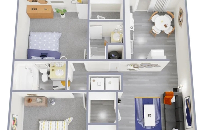 2 beds, 2 baths, 954 sqft, $960