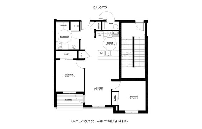 2 beds, 1 bath, 911 sqft, $1,487, Unit #417