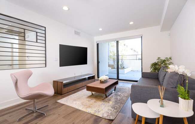 Living Room with Balcony Access