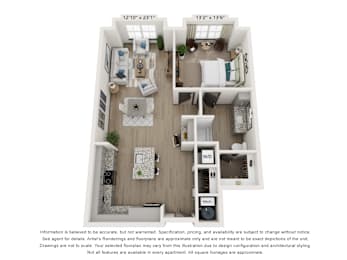 1 bed, 1 bath, 952 sqft, $1,319