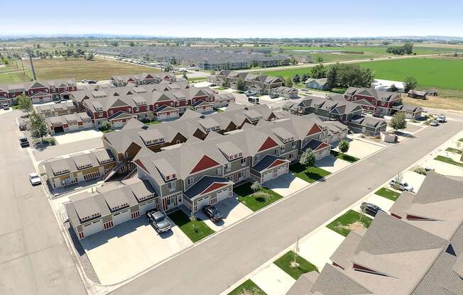 an aerial view of a neighborhood of houses in a suburb at King West One, Billings, MT, 59106