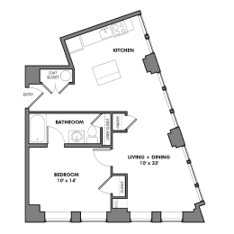 1 bed, 1 bath, 660 sqft, $2,029