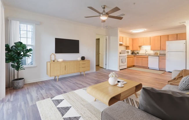 Dominium-Mulberry Place-Staged Kitchen Living Room