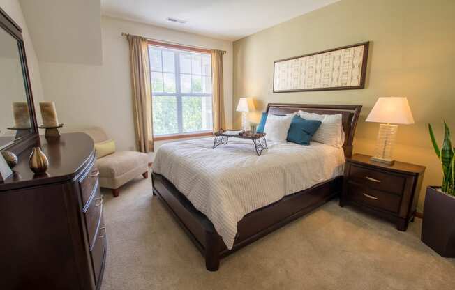 Bedroom at Norhardt Crossing Apartments in Brookfield, WI