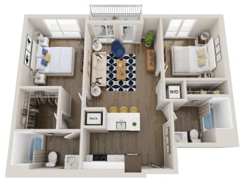2 beds, 2 baths, 881 sqft, $3,550