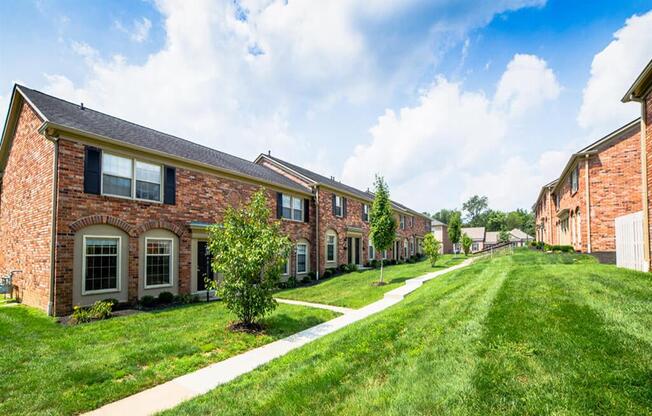 Beautiful Courtyard With Walking Paths, at Buckingham Monon Living, Indianapolis