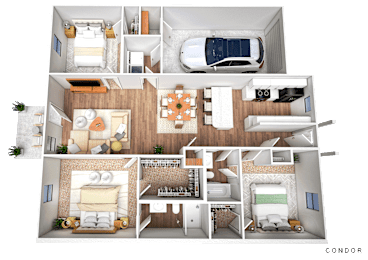 3 beds, 2 baths, 1,261 sqft, $1,662