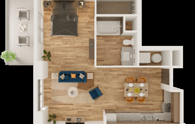 Studio, 1 bath, 583 sqft, $1,205