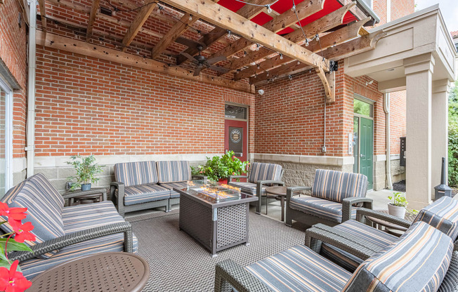 Patio at Monmouth Row Apartments, Newport