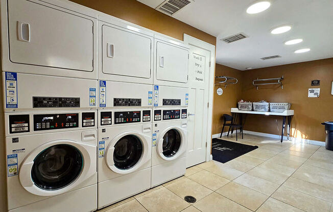 a washer and dryer in a laundry room