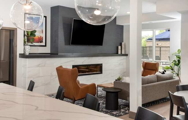 UPII community room lounge at Urban Park I and II Apartments, St Louis Park, MN