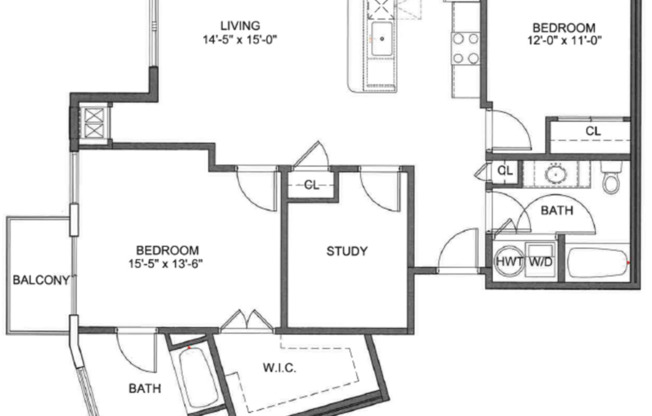 2 beds, 2 baths, 1,320 sqft, $3,495, Unit 517