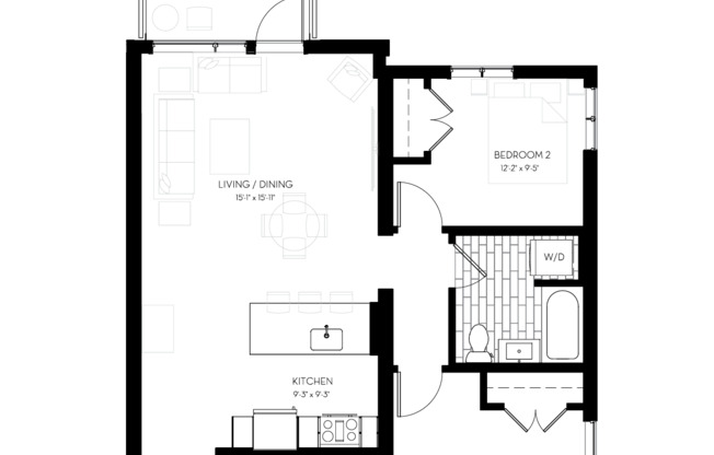 2 beds, 2 baths, 938 sqft, $4,200