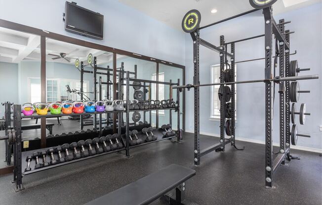 Fitness Center with Weight Rack  |Cypress Legends