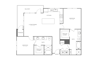 2 beds, 2 baths, 1,251 sqft, $2,335