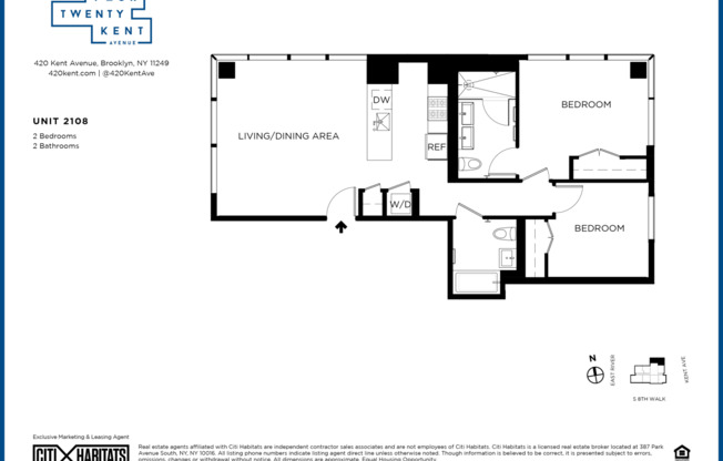 2 beds, 2 baths, $8,300, Unit 2108N