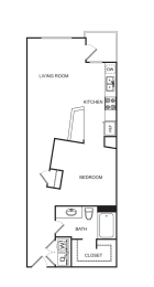 1 bed, 1 bath, 816 sqft, $1,185