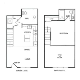 1 bed, 1.5 baths, 873 sqft, $2,560
