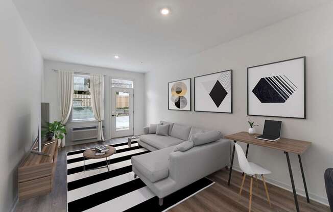 A modern living room at 829 Garfield, Jersey City, 07305