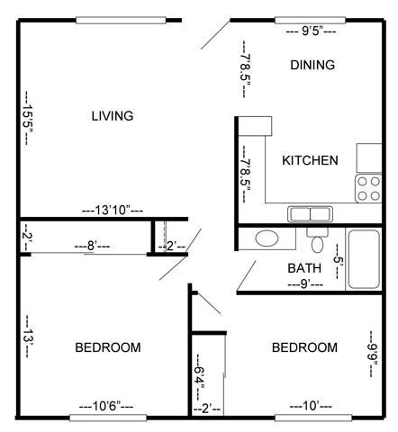 2 beds, 1 bath, 700 sqft, $1,725, Unit 37