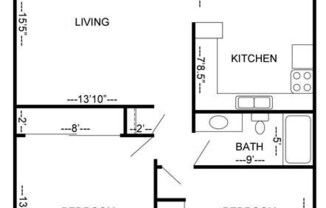 2 beds, 1 bath, 700 sqft, $1,725, Unit 37