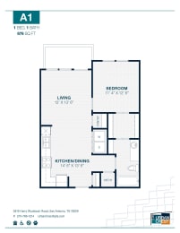 1 bed, 1 bath, 676 sqft, $1,230