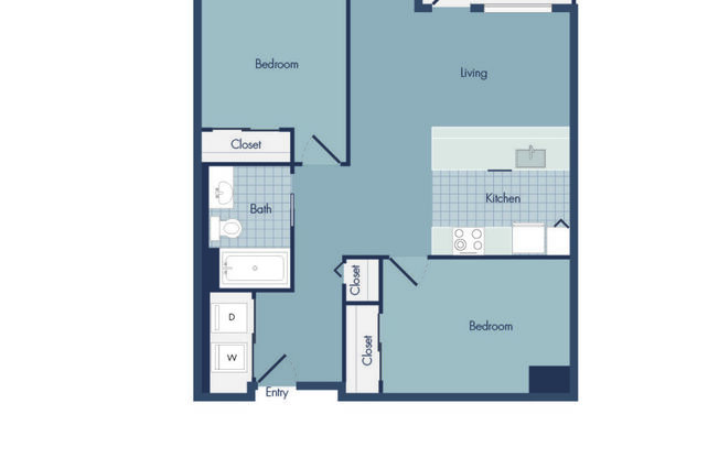 2 beds, 1 bath, 849 sqft, $2,190