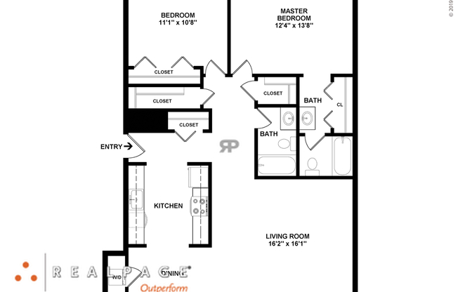 2 beds, 2 baths, 1,069 sqft, $1,212