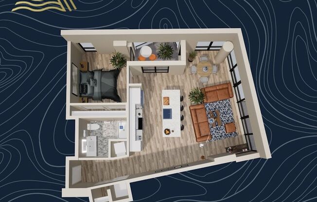 1 bed, 1 bath, 884 sqft, $2,525, Unit #201