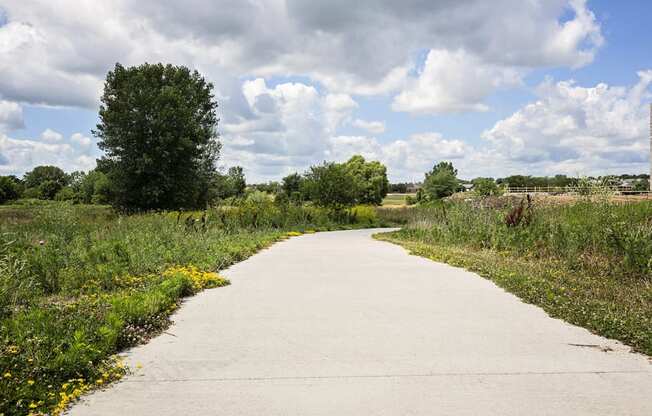 Large bike trail next at 360 at Jordan West best new apartments West Des Moines IA 50266